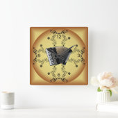 Horloge Carrée Accordéon Musical Scroll (Maison)
