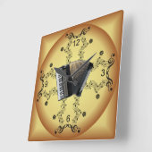 Horloge Carrée Accordéon Musical Scroll (Angle)