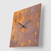 Horloge Carrée Acier en tôle rouillée (Angle)