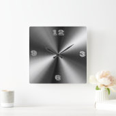 Horloge Carrée Acier Inoxydable Conçu Tic Toc (Maison)