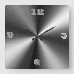 Horloge Carrée Acier Inoxydable Conçu Tic Toc