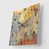 Horloge Carrée Acier rouillé (Angle)