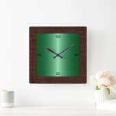 Horloge Carrée Acier vert Inoxydable Bordure moderne Burap (Maison)