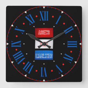 Horloge Carrée Actifs sur passif Indicateur Chiffres romains