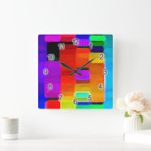 Horloge Carrée ADN de couleur (Maison)