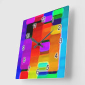 Horloge Carrée ADN de couleur (Angle)