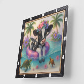 Horloge Carrée Adorable Calf Tropical Swim (Angle)