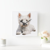 HORLOGE CARRÉE ADORABLE WEST HIGHLAND CHIER BLANC TERRIER (Maison)