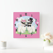 Horloge Carrée Adorables Llama Love Cute Llama (Maison)