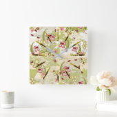 Horloge Carrée Adventure Ditsy Ladybirds Square Wall Clock (Maison)