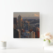 Horloge Carrée Aerial view of Seattle city skyline 2 (Maison)