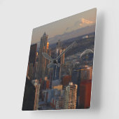Horloge Carrée Aerial view of Seattle city skyline 2 (Angle)