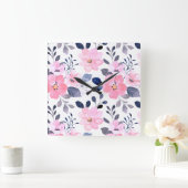 Horloge Carrée Aesthetic Floral Wall Clock (Maison)