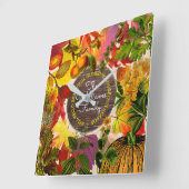 Horloge Carrée Affaire Collage Monogram Vintage Wood (Angle)