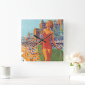 Horloge Carrée Affiche de Travel (Maison)