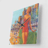 Horloge Carrée Affiche de Travel (Angle)