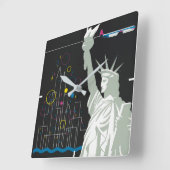 Horloge Carrée Affiche De Voyage Pour Vol Northwest Airlines (Angle)