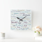 Horloge Carrée Affirmations   (Maison)