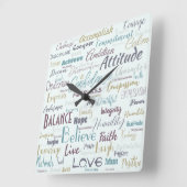 Horloge Carrée Affirmations   (Angle)