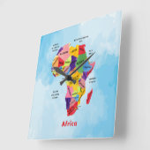 Horloge Carrée Africa map (Angle)