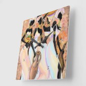 Horloge Carrée African Ladys Wall Clock (Angle)
