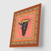 Horloge Carrée African mask (Angle)
