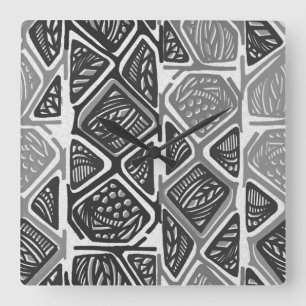 Horloge Carrée African Pattern