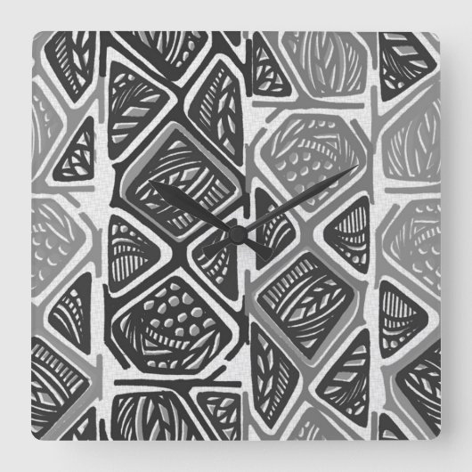 Horloge Carrée African Pattern (Recto)