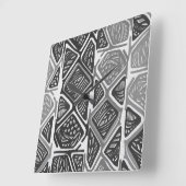 Horloge Carrée African Pattern (Angle)