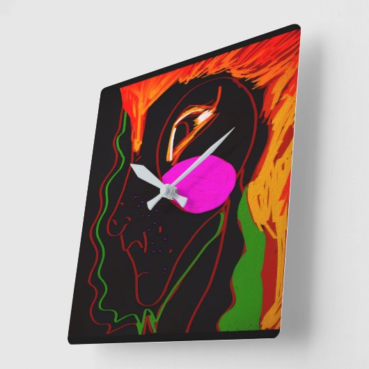 Horloge Carrée African Phoenix Rising  (Angle)