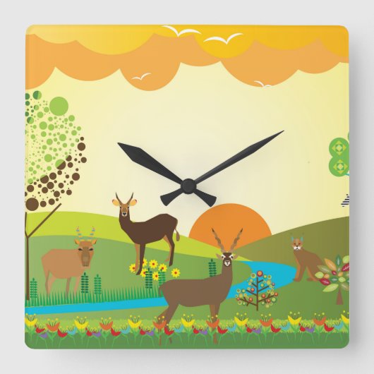 Horloge Carrée Afrique (Recto)