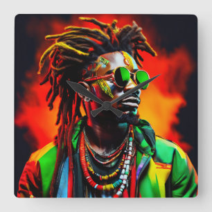 Horloge Carrée Afrocentrique Bro Hommes Africains Melanin Bruh Pa