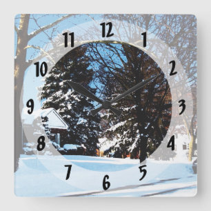 Horloge Carrée After the Snowstorm