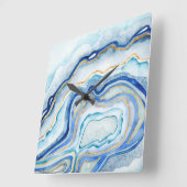 Horloge Carrée Agate de cobalt II (Angle)