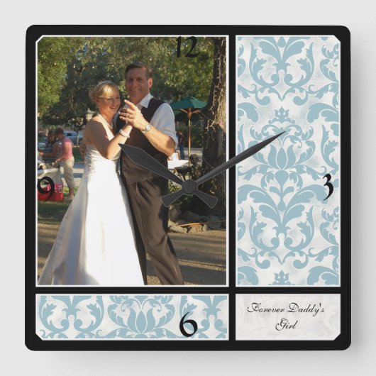 Horloge Carrée Aged Vintage Damask (Recto)