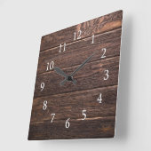 Horloge Carrée Agritourisme rustique en bois (Angle)