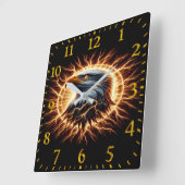 Horloge Carrée Aigle électrique (Angle)