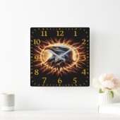 Horloge Carrée Aigle électrique (Maison)