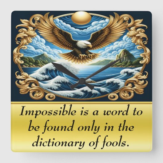 Horloge Carrée Aigle Majestueux S'enfonçant gracieusement (Recto)