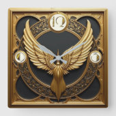 Horloge Carrée Ailes Art déco (Recto)