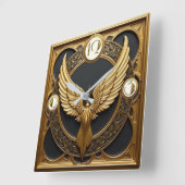 Horloge Carrée Ailes Art déco (Angle)