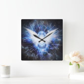 Horloge Carrée Ailes de lumière (Maison)