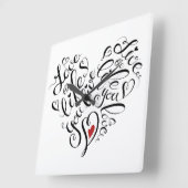 Horloge Carrée Aimez la vie où vous vivez (Angle)