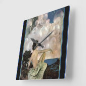 Horloge Carrée Air Castles par Maxfield Parrish (Angle)