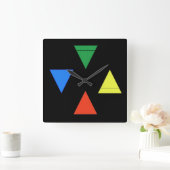 Horloge Carrée Air Fire Water Earth (Maison)