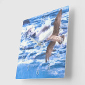 HORLOGE CARRÉE AIRE DE JEUX DE L'OCÉAN DE SEAGULL (Angle)