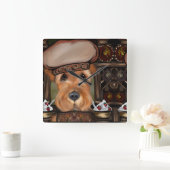 HORLOGE CARRÉE AIREDALE TERRIER (Maison)