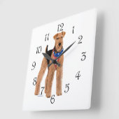 Horloge Carrée Airedale Terrier (Angle)