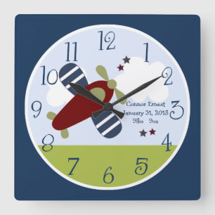 Horloge Carrée Airplane Square Wall Clock