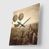 Horloge Carrée Airship Over Chicago (Angle)